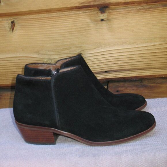 Sam Edelman Black Suede Petty Ankle Boots - Picture 3 of 9